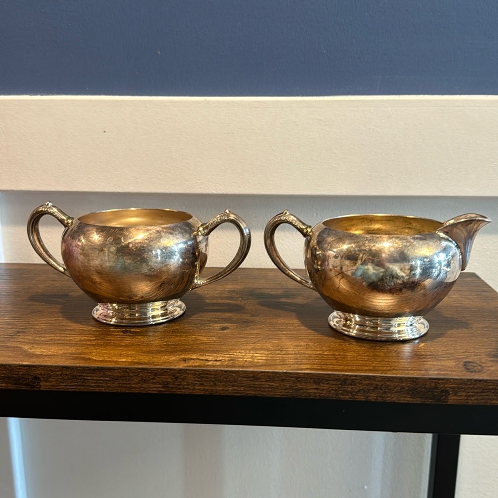 Vintage Empire Crafts Co. SP Sugar and Creamer silver